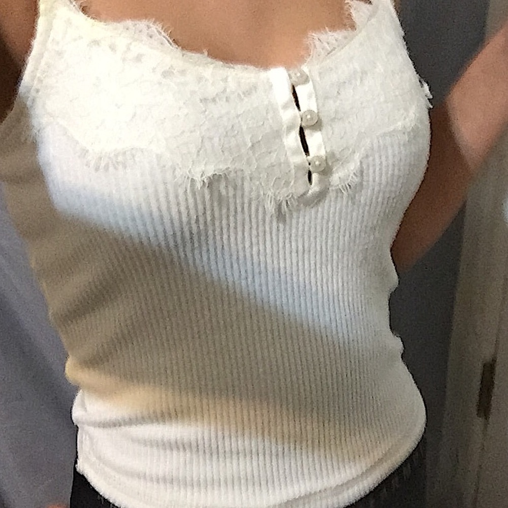 Cute lace trim top